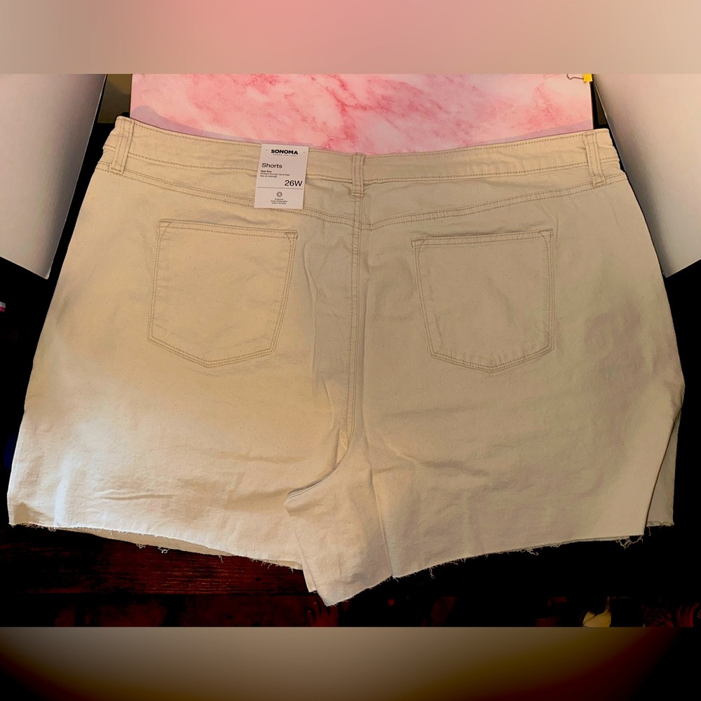 Cream Sonoma Good For Life Plus Size 26W Shorts Premium High-Waisted Denim…NWT - Picture 7 of 10